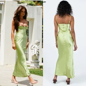 Princess Polly Kenzie Green Maxi Dress